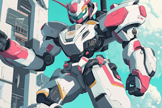 design robots and concept art of futuristic mecha