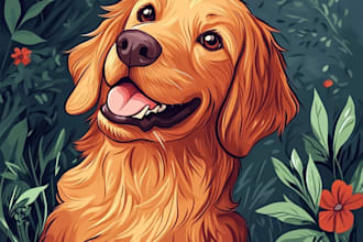design a custom disney pet portrait illustration