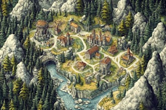 make a beautiful fantasy map in 4k for you