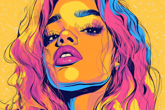 create a unique pop art and street graffiti style modern artwork