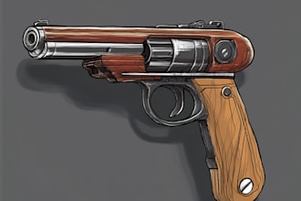 make a 3d weapon illustration for gaming