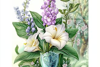 craft a beautiful botanical or floral illustration