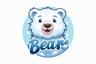 design creative winter bear mascot logo with unlimited revision