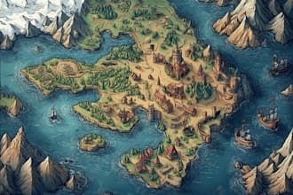draw a fantasy map for your dnd campaign, rpg game
