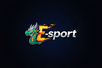 do awesome dragon e sport mascot logo design