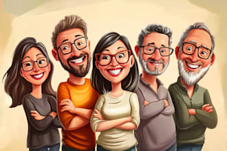 make amazing group cartoon caricatures from your photos