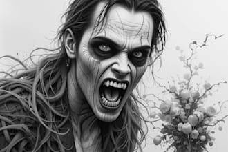 draw horror character illustration