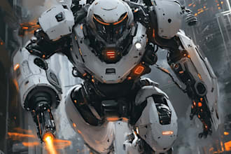 create custom mecha illustration art