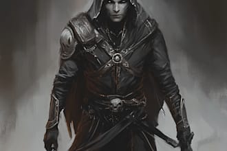 draw dnd character art, fantasy illustration or concept art