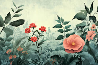 create a beautiful vintage botanical illustration poster
