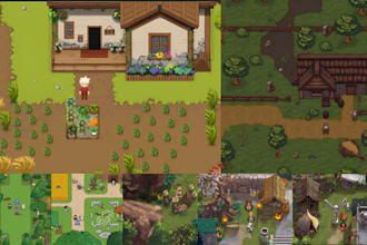do 2d pixel tileset top down tile map rpg game art assets sprite sheet animation