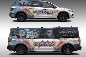 do a vehicle wrap design for van car truck trailer