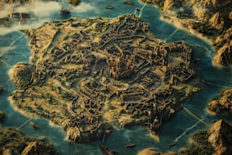 draw a beautiful fantasy map