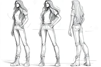 create character concept art sketch full body illustration
