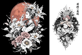 create your japanese custom tattoo design and illustration