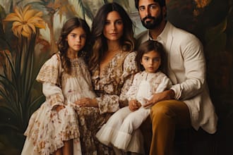 make an unique friendship portrait and family portrait