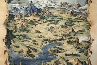 do fantasy map illustration for dnd