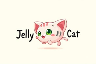 make an amazing jelly cat mascot logo design in one day