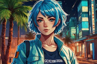 turn your photo into anime logo for business or twitch
