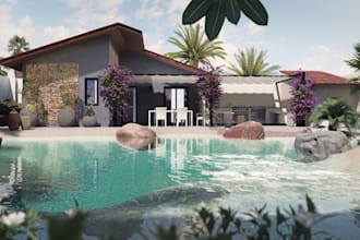 do residential landscape design,pergola,gazebo,pool,front yard,backyard,pavilion