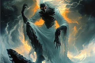 make a fantasy horror character art and illustration