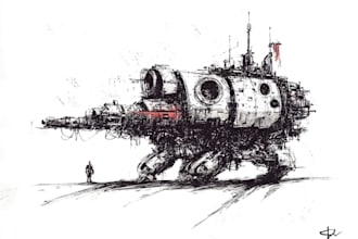 draw a warhammer 40k character art for your project