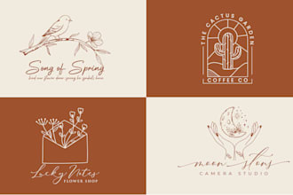 design a minimalistic, feminine, boho botanical logo