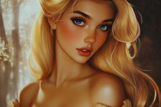 do a portrait in semi realism disney cartoon style