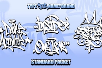 create graffiti hand style and tag