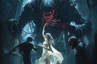 design an awesome fantasy horror character art