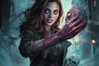 do realistic fantasy horror character from your imagination