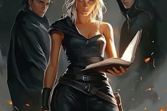draw a dnd party art and d and d character for you