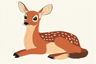 create simple flat realistic vector animal illustrations