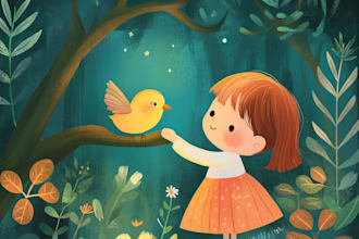 draw children story book illustration and picture book