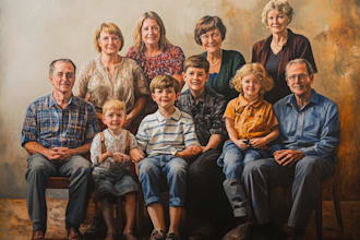 do family ,couple or group portrait illustration from photo