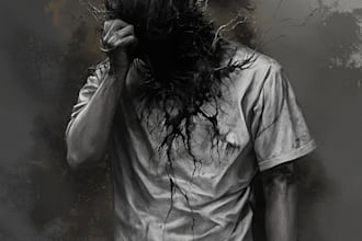 do an awesome fantasy horror character art illustration
