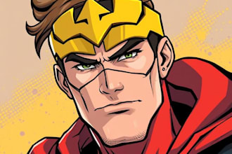 portrait you as an superhero character in unique style