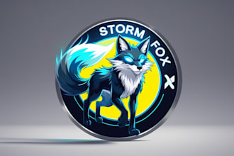 design outstanding storm fox mascot logo in very short time