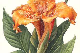 illustrate botanical and linocut vector art