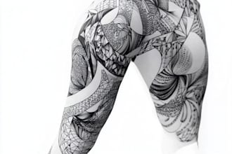 create sleeve tattoo design in geometric style