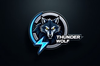 make a high quality thunder wolf mascot logo in one day