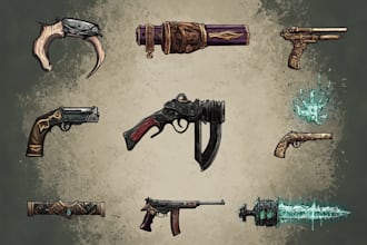 design unique weapons illustrations