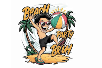 design high quality summer vibes mascot logo