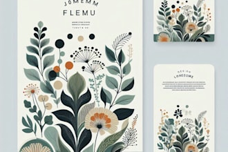 make a botanical line illustration, birth flowers vector