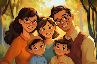 design a disney family portrait