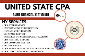 sign US CPA mortgage letter, comfort letter, income verification letter