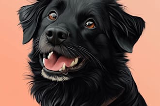 draw disney pets portrait illustration in disney style