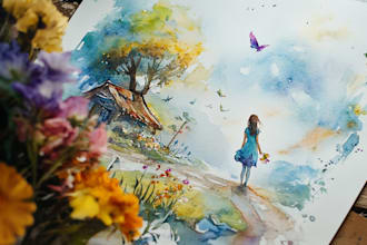 do story book illustration,  picture book, watercolor,