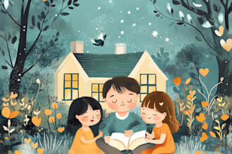 do  illustrate a children story book cover book