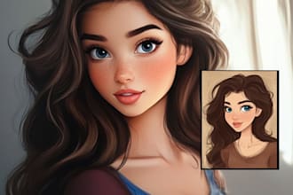 make your beautiful portrait in disney cartoon style
